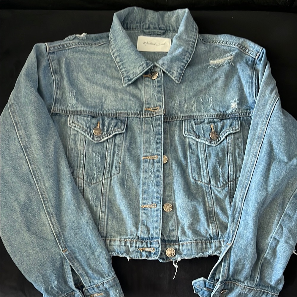Mustard Seed Blue Jean Jacket Cropped Denim Style